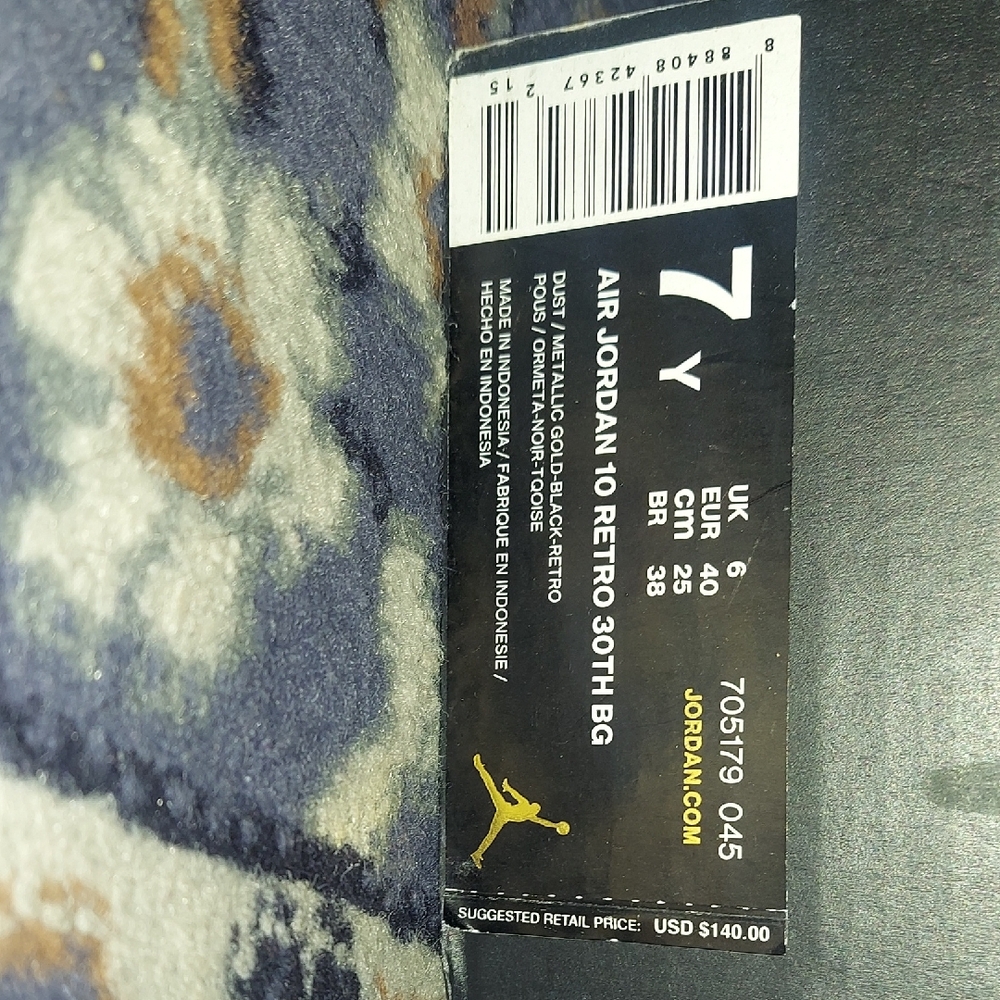 USED Air Jordan 10 Retro 30th BG Sneakers